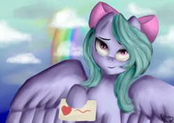 Size: 3507x2480 | Tagged: safe, artist:frozentear7, flitter, pegasus, pony, g4, cute, female, flitterbetes, high res, rainbow, solo