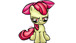 Size: 900x506 | Tagged: safe, artist:rainbowpiemlpfim, apple bloom, g4, female, grumpy, simple background, solo, transparent background