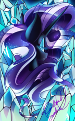 Size: 800x1280 | Tagged: safe, artist:rainbowsaliva, nightmare rarity, rarity, g4, female, looking back, solo