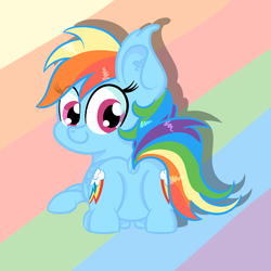 Size: 1000x1000 | Tagged: safe, artist:pastelhorses, rainbow dash, g4, both cutie marks, butt, female, plot, rainbow background, solo