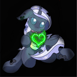 Size: 400x400 | Tagged: safe, artist:manifest harmony, oc, oc:little ling, changeling, fanfic:clocktower society, adorable face, animated, changeling oc, cute, cuteling, fire, gif, heart, love, solo, white changeling