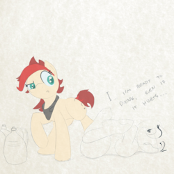Size: 1200x1200 | Tagged: safe, artist:anonymous, oc, oc only, oc:red pone (8chan), oc:sketchy, oc:sketchy (8chan), /pone/, 8chan, apology, bandana, confused, context is for the weak, context needed, cyoa:sketchy, dialogue, text
