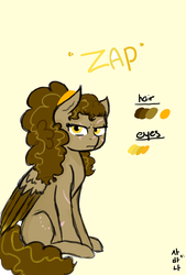 Size: 1377x2039 | Tagged: safe, artist:nevermindtae, oc, oc only, oc:zap, pegasus, pony, angry, curly hair, female, filly, fluffy, looking at you, mare, scar, scarred, solo, wings, young