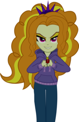 Size: 1024x1566 | Tagged: dead source, safe, artist:wubcakeva, adagio dazzle, equestria girls, g4, my little pony equestria girls: rainbow rocks, clothes, female, headband, hoodie, pants, simple background, solo, spikes, transparent background, vector