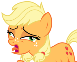 Size: 3531x2841 | Tagged: safe, artist:sketchmcreations, applejack, g4, where the apple lies, coughing, derp, female, high res, open mouth, raised hoof, simple background, solo, teenage applejack, tongue out, transparent background, vector