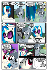 Size: 1024x1497 | Tagged: safe, artist:kazziepones, artist:ketirz, dj pon-3, vinyl scratch, oc, oc:lonely hooves, comic:lonely hooves, g4, glasses