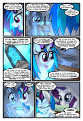 Size: 1024x1497 | Tagged: safe, artist:kazziepones, artist:ketirz, dj pon-3, rarity, vinyl scratch, oc, oc:lonely hooves, comic:lonely hooves, g4, glasses