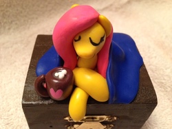 Size: 640x480 | Tagged: safe, artist:triplerainbowdash, fluttershy, g4, chocolate, craft, female, food, hot chocolate, photo, sculpture, solo, traditional art