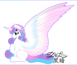 Size: 1024x868 | Tagged: safe, artist:dark-x-light, princess flurry heart, g4, female, impossibly large wings, older, simple background, sitting, solo, spread wings, transparent background