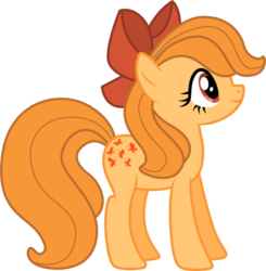 Size: 681x696 | Tagged: safe, artist:cloudy glow, butterscotch (g1), earth pony, pony, g1, g4, bow, female, g1 to g4, generation leap, mare, simple background, solo, transparent background