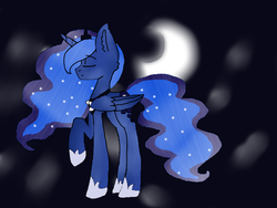 Size: 800x600 | Tagged: safe, artist:silvercarrot2016, princess luna, pony, g4, female, moon, solo