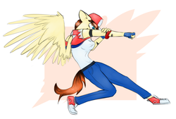 Size: 2548x1723 | Tagged: safe, artist:marsminer, oc, oc only, oc:pawlin, anthro, plantigrade anthro, clothes, cosplay, costume, solo, terry bogard