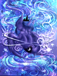 Size: 1500x2000 | Tagged: safe, artist:karmamoonshadow, princess luna, g4, color porn, eyes closed, female, filly, sleeping, solo, woona, younger