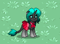 Size: 199x146 | Tagged: safe, oc, oc only, oc:neon cyan, dracony, hybrid, pony town, neon, neon pony, solo