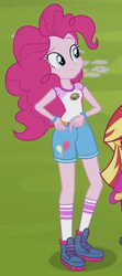 Size: 270x610 | Tagged: safe, screencap, pinkie pie, sunset shimmer, equestria girls, g4, my little pony equestria girls: legend of everfree, legs, outfit catalog