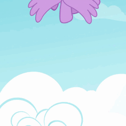 Size: 500x500 | Tagged: safe, screencap, twilight sparkle, alicorn, pony, g4, testing testing 1-2-3, animated, animation error, cloud, cutie mark, female, flying, frown, gif, gritted teeth, hooves, horn, mare, on a cloud, open mouth, sinking, sky, solo, spread wings, standing on a cloud, teeth, twilight sparkle (alicorn), wings