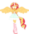 Size: 5000x6005 | Tagged: safe, artist:orin331, sunset shimmer, equestria girls, g4, absurd resolution, alicornified, clothes, clothes swap, dress, fall formal outfits, female, glowing eyes, looking at you, open mouth, ponied up, race swap, shimmercorn, sleeveless, solo, strapless, wings