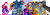 Size: 1024x303 | Tagged: safe, artist:hairyfood, applejack, discord, fluttershy, pinkie pie, rainbow dash, rarity, spike, starlight glimmer, twilight sparkle, alicorn, pony, g4, mane six, scepter, twilight scepter, twilight sparkle (alicorn)