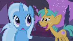 Size: 1280x720 | Tagged: safe, screencap, snails, trixie, pony, unicorn, boast busters, g4, colt, male