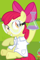 Size: 390x587 | Tagged: safe, screencap, apple bloom, earth pony, pony, g4, twilight time, female, outfit catalog, scientist, solo