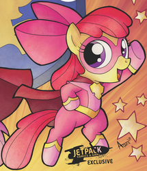 Size: 1114x1297 | Tagged: safe, idw, apple bloom, g4, spoiler:comic, clothes, costume, female, outfit catalog, solo, superhero