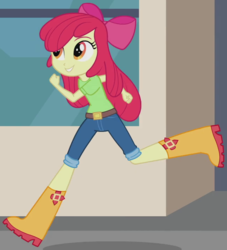 Size: 646x711 | Tagged: safe, screencap, apple bloom, equestria girls, g4, my little pony equestria girls: rainbow rocks, boots, female, green shirt, outfit catalog, shoes, solo
