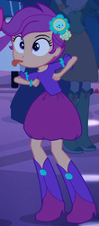 Size: 318x722 | Tagged: safe, screencap, scootaloo, equestria girls, g4, my little pony equestria girls, chicken dance, clothes, cropped, cute, cutealoo, dress, fall formal, fall formal outfits, female, outfit catalog, scootachicken, silly, silly human, skirtaloo, solo, tongue out