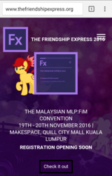 Size: 720x1128 | Tagged: safe, oc, oc only, oc:rosa blossomheart, android, pony, google chrome, malaysia, screenshots, the friendship express 2016