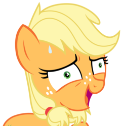 Size: 3278x3375 | Tagged: safe, artist:sketchmcreations, applejack, g4, where the apple lies, ah didn't listen, female, high res, i didn't listen, nervous, open mouth, simple background, solo, sweatdrop, teenage applejack, transparent background, vector