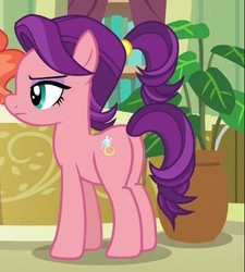 Size: 371x412 | Tagged: safe, screencap, spoiled rich, earth pony, pony, g4, where the apple lies, butt, cropped, female, mare, plot, solo, spoiled milk