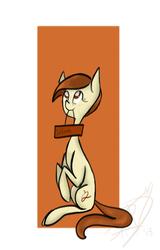 Size: 1063x1660 | Tagged: safe, artist:triplerainbowdash, oc, oc only, mouth hold, sign, solo