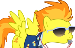 Size: 13935x8924 | Tagged: safe, artist:cyanlightning, spitfire, pegasus, pony, g4, .svg available, absurd resolution, commissioner:crimsonvalentazure, eyes closed, female, glasses, show accurate, simple background, solo, sunglasses, transparent background, vector, whistle