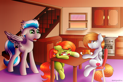 Size: 3000x2000 | Tagged: safe, artist:spirit-dude, oc, oc only, pony, food, high res, pancakes, trio