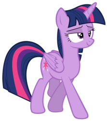 Size: 7000x7900 | Tagged: safe, artist:tardifice, twilight sparkle, alicorn, pony, every little thing she does, g4, absurd resolution, bedroom eyes, female, folded wings, lidded eyes, mare, simple background, smiling, solo, transparent background, twilight sparkle (alicorn), vector, walking