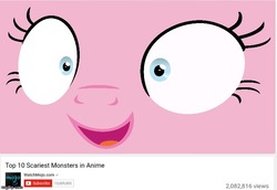 Size: 727x500 | Tagged: safe, pinkie pie, every little thing she does, g4, anime, female, fiducia compellia, meme, mind control, solo, top 10 anime list parody, watchmojo.com, youtube