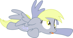 Size: 3500x1806 | Tagged: safe, artist:bluemeganium, derpy hooves, pegasus, pony, g4, twilight's kingdom, female, floppy ears, mare, simple background, solo, tongue out, transparent background, vector
