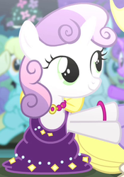 Size: 320x457 | Tagged: safe, screencap, sweetie belle, pony, unicorn, for whom the sweetie belle toils, g4, clothes, dress, outfit catalog