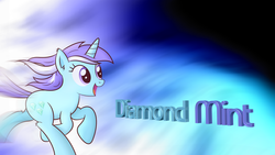 Size: 1920x1080 | Tagged: safe, artist:bluemeganium, diamond mint, g4, running, solo, wallpaper