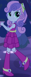 Size: 285x702 | Tagged: safe, screencap, sweetie belle, equestria girls, g4, my little pony equestria girls, boots, clothes, cute, dress, fall formal outfits, female, high heel boots, outfit catalog, solo