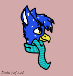 Size: 876x912 | Tagged: source needed, useless source url, safe, artist:dookin, oc, oc only, oc:clyne griffon, griffon, clothes, cute, fanart, scarf, solo