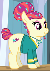 Size: 253x362 | Tagged: safe, screencap, torch song, earth pony, pony, filli vanilli, g4, ponytones outfit, solo