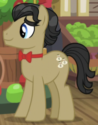 Size: 425x540 | Tagged: safe, screencap, filthy rich, earth pony, pony, g4, where the apple lies, dollar sign, male, solo, stallion, younger