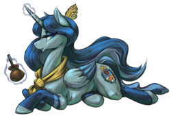Size: 2707x1867 | Tagged: safe, artist:mav, oc, oc only, oc:princess argenta, alicorn, pony, alicorn oc, argentina, looking back, lying down, mate, nation ponies, ponified, solo