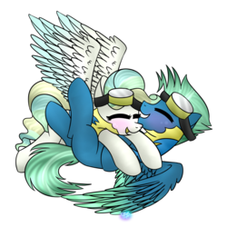 Size: 1024x1024 | Tagged: safe, artist:northlights8, sky stinger, vapor trail, pegasus, pony, g4, top bolt, colored wings, colored wingtips, cute, female, male, mare, missing cutie mark, ship:vaporsky, shipping, simple background, stallion, straight, transparent background, vaporbetes