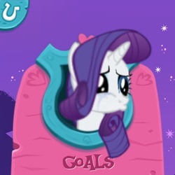 Size: 651x651 | Tagged: safe, screencap, rarity, pony, g4, crying, female, mare, marshmelodrama, not salmon, pouting, puzzle party, solo, wat