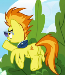 Size: 330x381 | Tagged: safe, screencap, spitfire, pony, g4, top bolt, butt, cropped, female, firebutt, mare, plot, solo