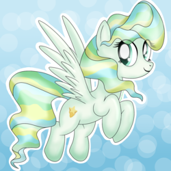 Size: 1750x1750 | Tagged: safe, artist:kraget, vapor trail, pegasus, pony, g4, top bolt, female, flying, looking at you, mare, solo