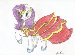 Size: 2338x1700 | Tagged: safe, artist:stardustchild01, rarity, g4, clothes, dress, female, jewelry, solo, traditional art