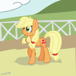 Size: 3000x3000 | Tagged: safe, artist:bigmackintosh, applejack, g4, where the apple lies, female, high res, solo, sweet apple acres, teenage applejack