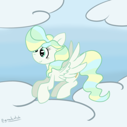 Size: 3000x3000 | Tagged: safe, artist:bigmackintosh, vapor trail, pegasus, pony, g4, top bolt, cloud, cloudy, female, flying, high res, mare, solo